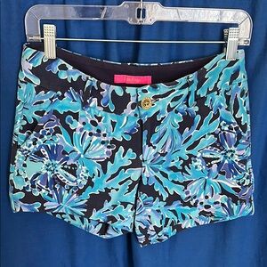 Lilly Pulitzer bright navy In Too Deep Callahan knit shorts size 00
